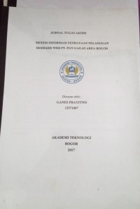 Image of TA SISTEM INFORMASI PENDATAAN PELANGGAN BERBASIS WEB PT. PGN GAGAS AREA BOGOR