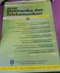 Image of Jurnal Elektronika dan Telekomunikasi