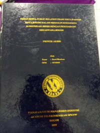 Image of TUGAS AKHIR : PERAN SERTA PUBLIC RELATION PDAM TIRTA PAKUAN KOTA BOOGR DALAM MENJALIN KERJASAMA KOMUNIKASI BISNIS DENGAN PERUSAHAAN MEGASWARA BOGOR