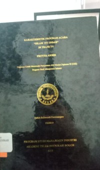 Image of karakteristik program'' islam itu indah'' di transtv