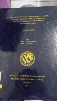 Image of PERAN SERTA PUBLIC RELATION PDAM TIRTA PAKUAN KOTA BOGOR DALAM MENJALIN KERJASAMA KOMUNIKASI BISNIS DENAN PERUSAHAAN MEASWARA BOGOR