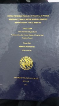 Image of SISTEM INFORMASI PENDATAAN PEGGAWAI DI PT BPJS KESEHATAN CABANG BOGOR BERBASIS DKSTOP MENGGGUNAKAN VISUAL BASIC 6.0