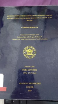Image of SISTEM INFORMASI REKOMENDASI BPJS BERBASIS DEKTOP MENGGUNAKAN VISUAL BASIC DI DINAS SOSIAL KOTA BOGOR