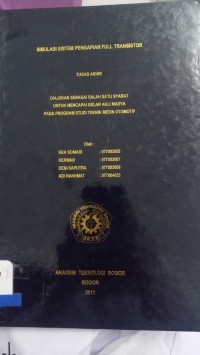 Image of SIMULASI SISTE,M PENGAPIAN FULL TRNSISTOR