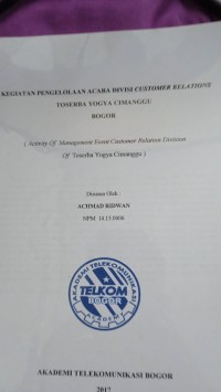 Image of kegiatan pengelolaan acara divisi customer relations toserba yogya cimanggu bogor, activity of management event customer relation division of toserba yogya cimanggu