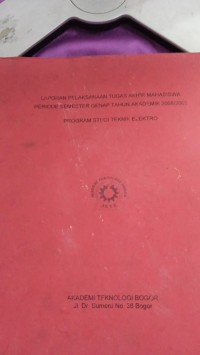 Image of laporan pelaksanaan tugas akhir mahasiswa periode semester genap tahun akademik  2008 2009  program  studi teknik elektro