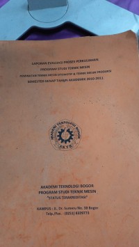 Image of laporan  evaluasi proses  perkuliahan  program  studi teknik mesin  peminatan teknik mesin otomotif  dan teknik  mesin  produksi  semester genap tahun  akademik  2010  2011