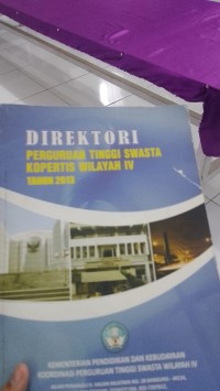 Image of Direktori Perguruan Tinggi Swsta Kopertis Wilayah IV Tahun 2012