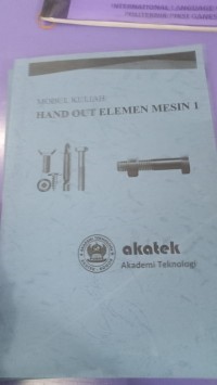 Image of Modul Kuliah HAND OUT ELEMEN MESIN 1